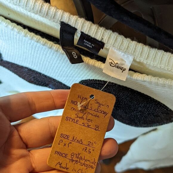 H&M x Disney Sequin Mickey Ears Sweater  - Size 8 - Picture 3 of 4